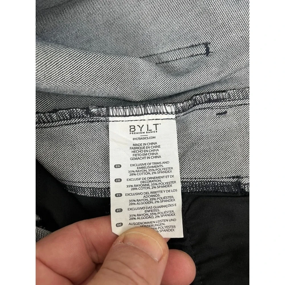 BYLT Mens Jeans Dark Gray‎ /Blue  Straight Leg Rayon Polyester Cotton Size 40
